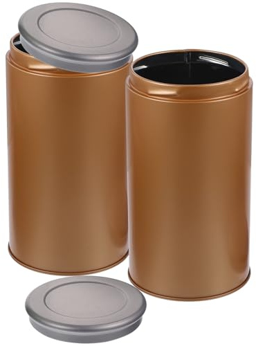 HIAKDOFT 2 Pezzi Barattoli per tè in Lamiera di Stagno Contenitori Ermetici Portatili per Conservazione Alimentare Scatole per Tisane Sfuse e Spezie per Cucina e Viaggio Colore Casuale