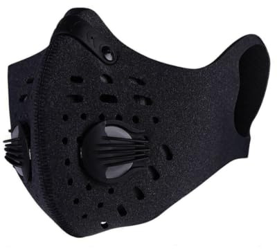 BEAHING Máscara de polvo de carbón activado negra, máscara de filtro anticontaminación PM2.5 para ciclismo, correr, actividades al aire libre, contra polen, alérgenos, gases de escape