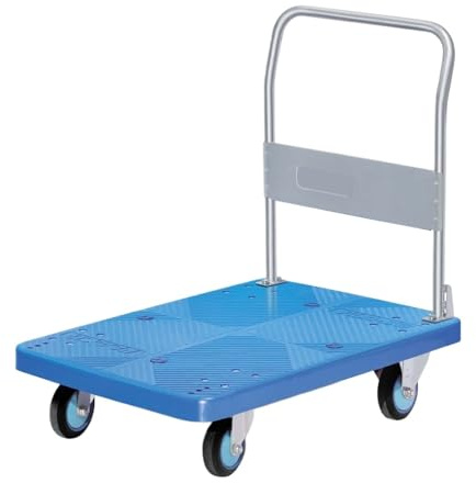 DUANHOZ Plattformsvagn handvagnar vagnar vagnar fällbar tyst handvagn plattsäng, hushåll liten vagn, plast flatsäng, släpvagn, transport, bås lastbil