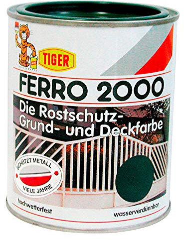 Tiger Ferro 2000 Rostschutzgrund Grund-Deckfarbe seidenglänzend außen 2,5L Farbwahl, Farbe (RAL):RAL 7031 Blaugrau