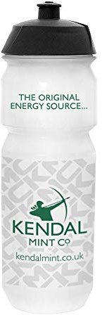 Kendal Mint Co. KMC Bio Water Bottle/Bidon 750ml for sports cycling 50ml measures Biodegradable Non Toxic Easy Squeeze Leak Proof BPA Free (Transparent)