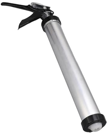 1 Pistola de Calafateo de 600ml, Tubo de Aluminio, Pistola de Calafateo Manual de Silicona, Herramienta de Calafateo con 10 Boquillas para Sellador