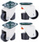 KATSU Rotelle Livellanti 4Pezzi, Capacità Carico Statico 150KG, Diametro 40mm Rotelle Girevoli Livellanti Retrattili Ruote Piastra Altezza Regolabile per Carrello Mobili Carrello Banco Lavoro