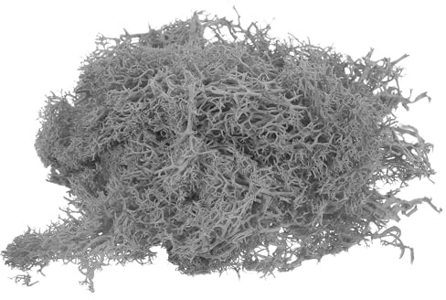 PATIKIL 1.8 OZ Finto Muschio Conservato Renna Muschio Artificiale Muschio Lichene Centrotavola Decoro Finta Muschio per Vaso Piante Natale Artigianato Chiaro Grigio
