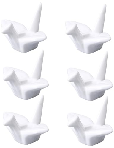 craspire 6 Stück Origami-Kranich-Essstäbchenablage Aus Porzellan, Essstäbchenhalter Im Chinesischen Stil, Keramik, Esslöffel, Gabel, Bürste, Stiftständer, Gestell-Set Für Arbeitsplatten, Geschirr