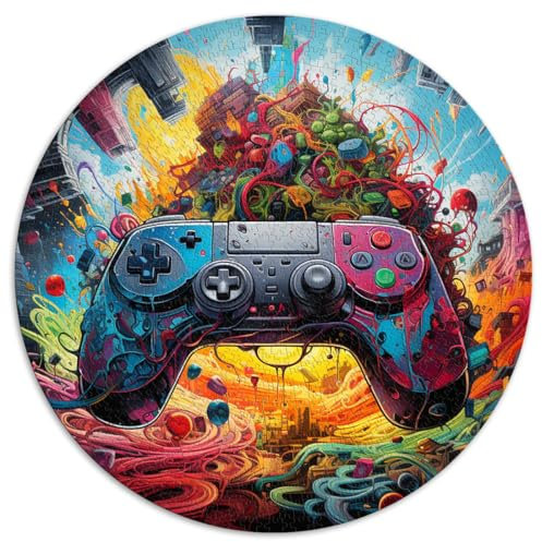 Puzzle 1000 für Erwachsene, Game Controller, runde Puzzles, geeignet für Erwachsene und Kinder ab 12 Jahren, Kartonpuzzle, einzigartige Geburtstags, Größe: 67,5 x 67,5 cm
