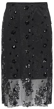 ONLY Onlsinna MW Jupe en Dentelle XT WVN, Noir, M