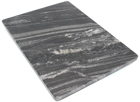 Planche à découper en pierre, plateau de service, plateau de cuisine, plateau en pierre, dessous de verre, 2 tailles, Paradiso Silver mat, 35 x 25 cm