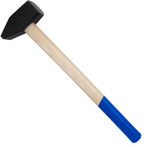Labor Mazza da Edilizia 3 kg con Manico in Legno – Testa in Acciaio Forgiato Temprato – Mazza Tedesca Professionale