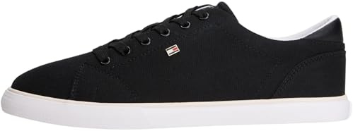 Tommy Hilfiger Donna Sneakers in Tela Low Profile con Lacci, Nero (Black), 40
