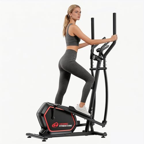 GartistGo Compact Magnetic Elliptical Cross Trainer for Home, 16-Level Resistance with Pulse Monitor, LCD Monitor, Ultra-Quiet 30dB Design, 150kg Load Capacity