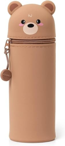 Legami Kawaii Federmäppchen 2 in 1 aus weichem Silikon, Teddy Bear