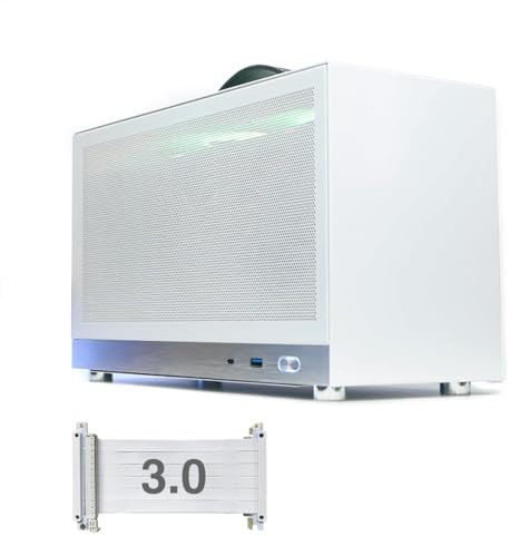 MiniNeo S400 Tragbares 10,8-Liter-Mini-ITX-Computergehäuse, fortschrittliches belüftetes Panel, vordere Typ-C-USB3.0-Anschlüsse, passende Triple-Slot-GPU, kostenloser PCIe 3.0 16X Riser