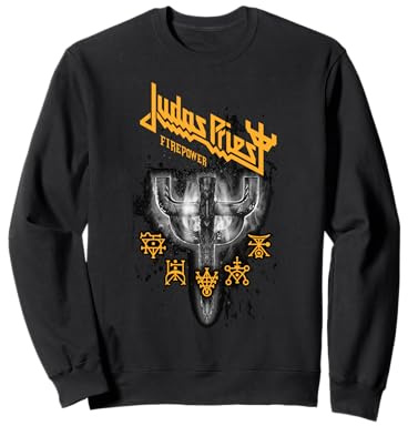 Judas Priest Firepower Emblem Symbols Yellow Sweatshirt