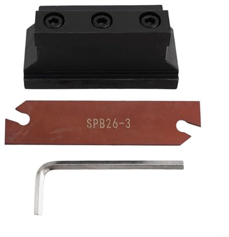 Slot Cutting Blade, SPB326 SPB26-3mm Grooving Parting Blade SMBB2026 Cut off Block Tool Holder, Cutting Block Tool Holder