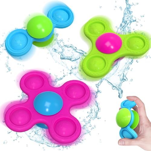 Suction Spinner Toys for Babies Bath Toys for Babies 10-12 Months+ Gifts for Kids Suction Cup Toys (Classic Edition - Animals)