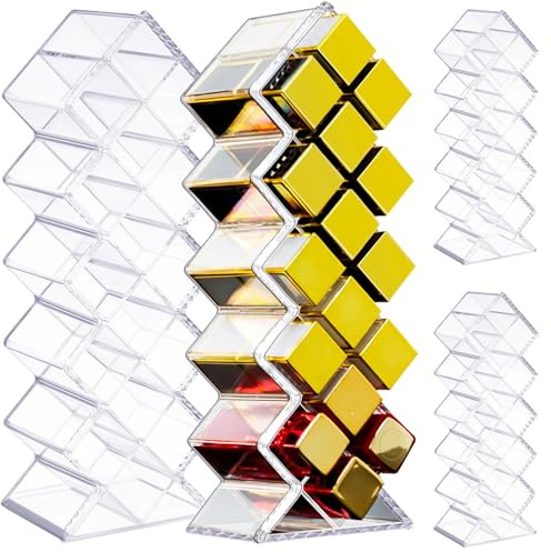 4 Pack Acrylic Lipstick Holder Organizer 64 Slots Clear Lip Gloss Holder Organizers Stackable Fish Shape Lipsticks Tower Lipstick Case Display Stand Storage Box for Makeup Cosmetic Vanity drawer