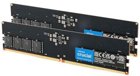 Crucial DDR5 RAM 128GB Kit (2x64GB) 5600MHz, Desktop Computer Memory, (or 5200MHz, 4800MHz) CL46 - CT2K64G56C46U5