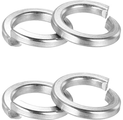 PATIKIL 50 Pcs Rondella Di Bloccaggio A Fessura Kit Assortimento Argento