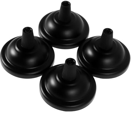 SHINEOFI 4 Piezas Rosetón de Lámpara Vintage para Montaje Techo Base y Embellecedor Negro para Lámparas Colgantes Accesorio Resistente y Decorativo