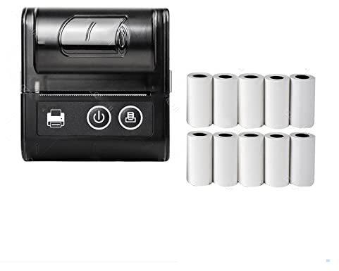 fotoprinter， Mini Bluetooth-fakturaskrivare trådlös bärbar 58 mm kvittoskrivare(1Printer 11Roll)