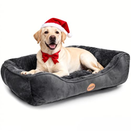 Nobleza Waschbares Hundebett Rutschfester 87×77 cm, Hundekorb mit superweicher Faserfüllung, für mittelgroße Hunde und Katzen