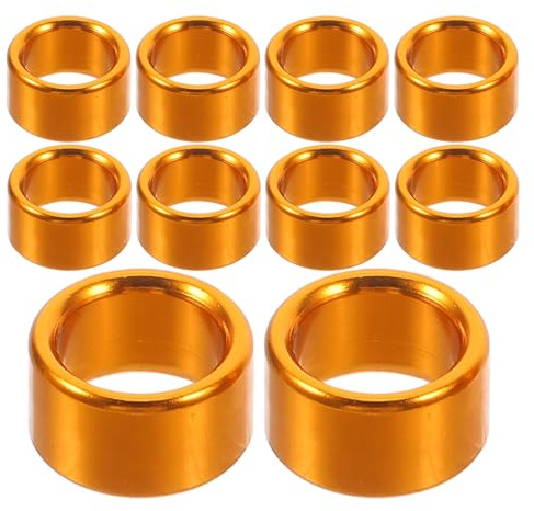 GALPADA Lot de 10 Anneaux de Pied en Aluminium Doré pour Pigeons, Diamètre Intérieur 8 Mm, Hauteur 6 Mm, Bagues D'identification et D'entraînement Confortables pour Oiseaux, Usage