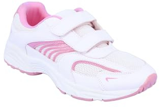 Truflex Ladies Wide Fit EE Touch Fasten Comfort Trainer with Cushioned Ankle Support and Outdoor Grip Sole, Adjustable Strap Walking Shoe