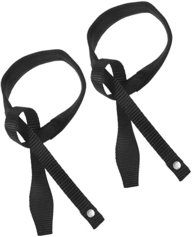 LALAFINA 2 Pièces Dragonne de Bâton de Ski en Nylon Réglable Noir Confortable pour Randonnée et Activités de Plein Air