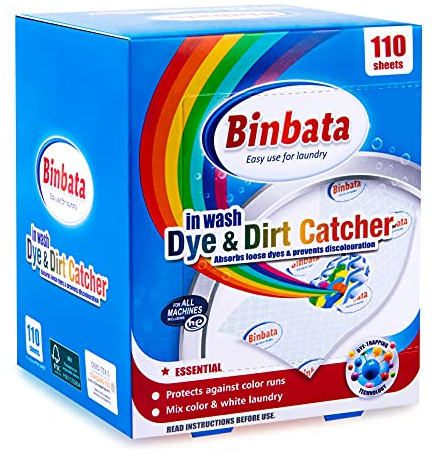 Binbata Color Grasper for Laundry 110 Count, Dye Catcher Color Absorber