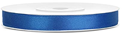 Ruban Satin Polyester Noeud et Emballage Cadeau 6/12/25/38/50/100mm x 25m (Taille 6mm x 25m - Couleur Bleu roi)