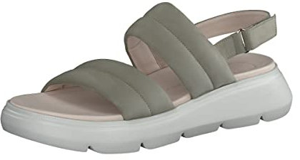 Paul Green Damen SUPER Soft Plateau-Sandale, Frauen Riemchensandalen,Ladies,Sommerschuhe,Freizeitschuhe,offene,Schuhe,Grün (HERB),38.5 EU / 5.5 UK