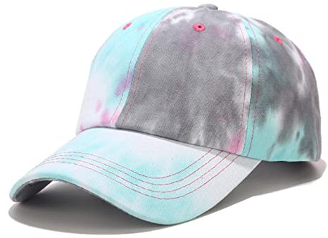 Baseball Cap Damen Basecap Kappe Herren Unisex Mütze Hut Baseballkappe Neue Trend Bunte Tie-Dye Caps Frauen Sommer Outdoor Reise Sonnenhut Streetwear Für Männer Einstellbare Gray