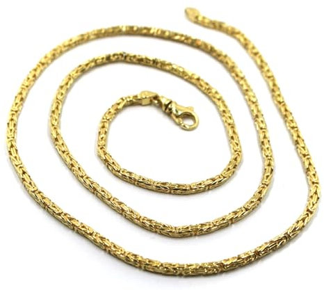 generico Kette aus 18 Karat Gelbgold, 750, Königskette, solide, Stärke 2,4 mm, Länge 50 cm., 50 CM, Gold, Kein Edelstein