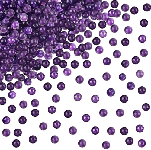 TOAOB - 100 perline in pietra naturale, 4 mm, agata viola, perle rotonde in massa di pietre gemme energetiche guarigione per creazione di gioielli collana bracciale orecchini