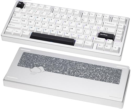 KEEBMONKEY WOBKEY Rainy 75 CNC Alluminio HMX/JWK/Cocoa Switches Tastiera Meccanica Triple-Mode Connettività con Acustica Superiore(Pro - Argento)