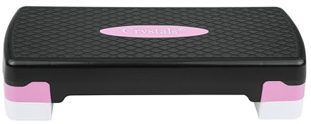 Crystals Exercise Step for Home and Gym - Aerobic Step Platform and Free Exercise Guide Chart - Fitness Step for Yoga, Cardio & Weight Workouts – Adjustable 2-Step Level Height (10/15CM)