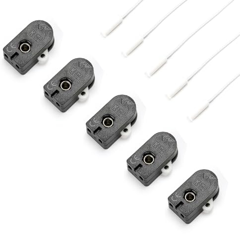 ORION LIGHTSTYLE Interruptor de cuerda de repuesto para lámparas de pie, lámparas de mesa, luces de pared, color blanco, 5 unidades