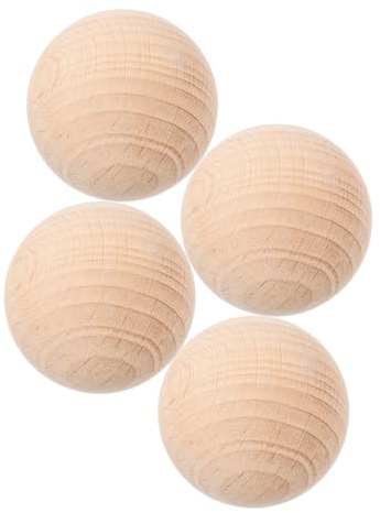 TOPBATHY Set 4 Pezzi Bocce in Legno di Faggio 4,5 Cm per Ragazzo Ragazza Palline da Bocce Portatili per Giardino e Giochi all’Aperto da Prato Resistente e Facile da Trasportare