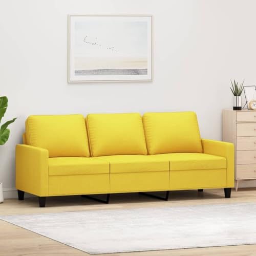 WEMYUFURN Dreisitzer Sofa Modern Grau – Strapazierfähiger Stoff, Robustes Metallgestell, Atmungsaktiv & Langlebig für Wohnzimmer