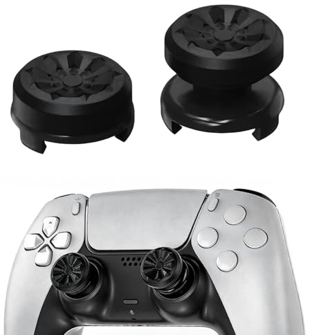 2PCS Thumb Grip Joystick Caps for PS5/PS4 Controller, Silicone Thumbsticks Cap 1 High-Rise 1 Mid-Rise Non Slip Rubber Textured Grip Design to Help with Aim Control Accuracy Compatible with PS5 PS4