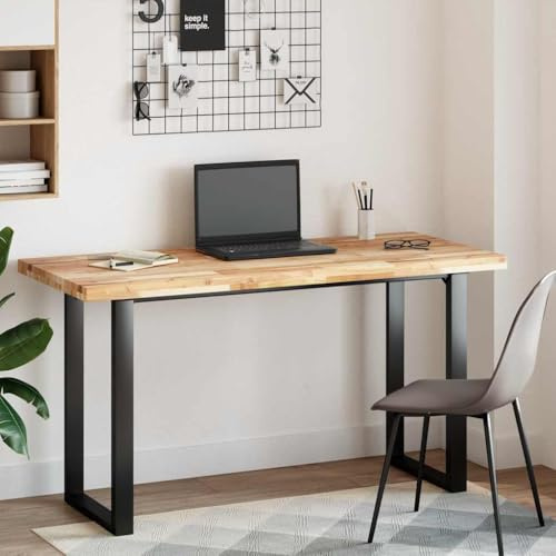 KFPOERTFGD Schreibtischplatte Massivholz Akazie 140x60x4 cm unbehandelt Massive Tischplatte für Schreibtisch Esstisch Arbeitsplatte Echtholz