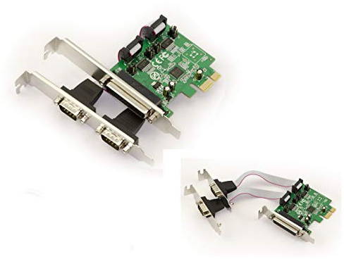 KALEA-INFORMATIQUE PCI Express PCIe Controller-Karte Parallel IEEE1284 LPT SPP ECP und serielle RS232 (5V 12V einstellbar) mit ASIX-Chipsatz, Low- und High Profile.