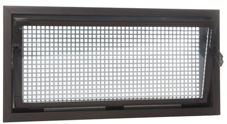 ACO 90x60cm Nebenraumfenster Einfachglas + Schutzgitter Kippfenster Fenster braun