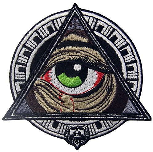 Aufnäher, bestickt, Design: Geometrische Muster der Mayas alle, die blutendes Auge sehen, zum Aufbügeln oder Aufnähen