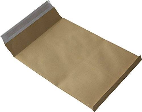 250 St. DIN B4 Faltenversandtaschen braun Stehboden und 20 mm Falte 130 gr. Kuvert 250x353x20 mm Haftklebend Briefumschläge HK Briefhüllen