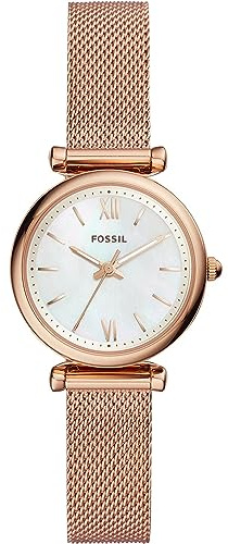 Fossil Carlie ES4433, orologio da donna in acciaio inox con quadrante in madreperla, Bracciale