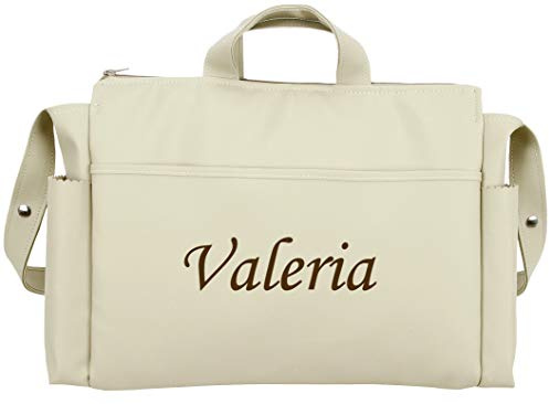 danielstore- Bolso Talega Personalizada con nombre bordado de Polipiel Silla de Paseo. Color Camel