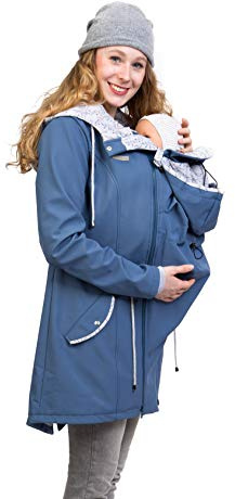 Viva la Mama 4in1 Trageparka für Tragen auf dem Rücken oder der Brust, Allwetter Softshell - PINA