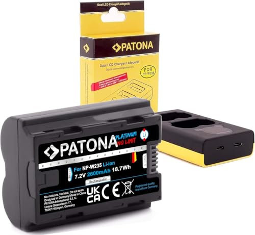 PATONA Platinum NP-W235 Kamera Akku (2600 mAh) mit USB DUAL LCD 1888 - (Eingang USB-C oder Micro-USB)